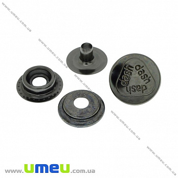 Кнопка каппа (пробивная) металлическая, Черная, 15 мм, 1 шт (SEW-030216)