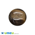 Кабошон нат. камінь Тигрове око (2 сорт), Круглий, 28 мм, 1 шт (KAB-050554)