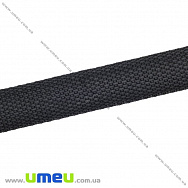 Стрічка ремінна для рюкзаків (стропа), 20 мм, Чорна, 1 м (LEN-016123)