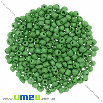 Бисер китайский крупный, 6/0, Зеленый натуральный, 4 мм, 25 г (BIS-003527)