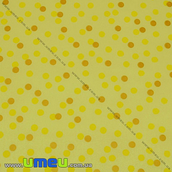 Упаковочная бумага Горох, Желтая, 68х100 см, 1 лист (UPK-019281)