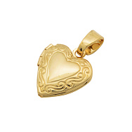 Медальон Сердце с узором, Позолота 18 kt, 15х13х4,5 мм, 1 шт (POD-054456)