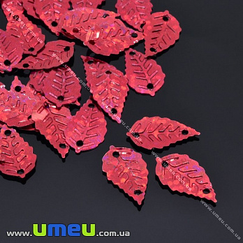 Пайетки Китай Листики, 16х9 мм, Красные, 5 г (PAI-013190)