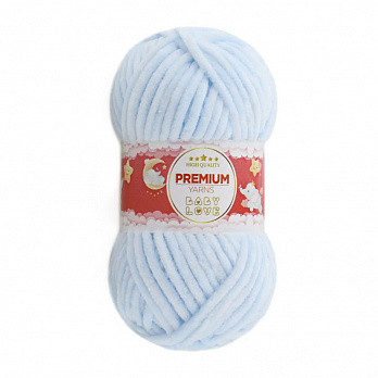 Пряжа Premium Yarn Baby Love 50 г, 60 м, Голубая светлая 306, 1 моток (YAR-052323)