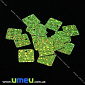Паєтки Китай квадратні, 12,5х12,5 мм, Зелені, 5 г (PAI-013137)