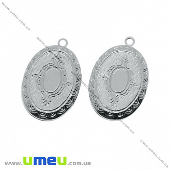[Архив] Медальон Овальный, Темное серебро, 24х16 мм, 1 шт (POD-020121)