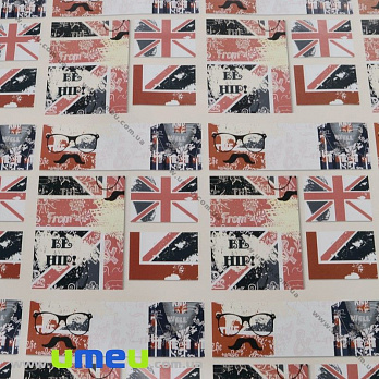 Упаковочная бумага Британия, Бежевая, 70х100 см, 1 лист (UPK-027132)