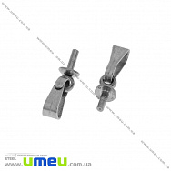 Тримач для кулона з штифтом з нержавіючої сталі, 12х3 мм, Темне срібло, 1 шт (STL-032708)