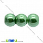 Намистина скляна Перли, 10 мм, Зелена, Кругла, 1 шт (BUS-017057)