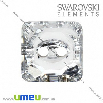 Пуговица Swarovski 3017 Crystal, 12х12 мм, Квадратная, 1 шт (PUG-005510)