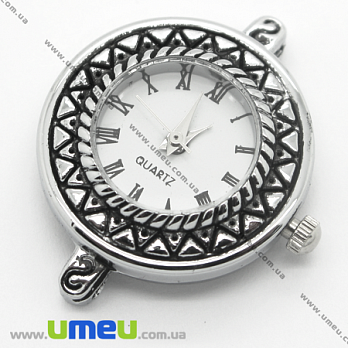 [Архив] Часы для браслетов круглые, Античное серебро, 32х24 мм, 1 шт (CLC-006119)