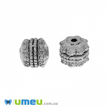 [Архив] Бусина мет. круглая, 10 мм, Античное серебро, 1 шт (BUS-003521)