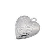Медальон Сердце с узором, Темное серебро, 15х13х4,5 мм, 1 шт (POD-054459)