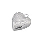 Медальйон Серце з візерунком, Темне срібло, 15х13х4,5 мм, 1 шт (POD-054459)