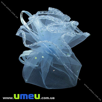 Подарочный мешочек из органзы, 8-10 см, Голубой, 1 шт (UPK-031980)