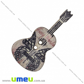 Декоративный пришивной элемент Гитара, 36х18 мм, 1 шт (DIF-033436)