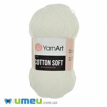 Пряжа YarnArt Cotton Soft 100 г, 600 м, Молочная 01, 1 моток (YAR-038336)