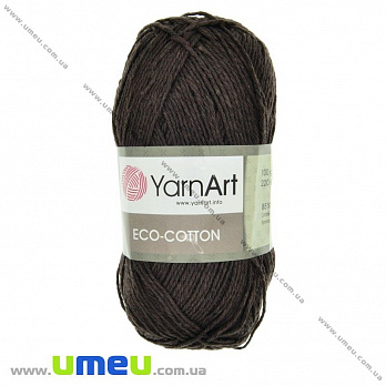 Пряжа YarnArt Eco-cotton 100 г, 220 м, Коричневая 777, 1 моток (YAR-025217)