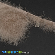 Перья марабу на ленте, 4-7 см, Пудровые, 10 см (PER-038969)