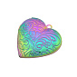 Медальон Сердце c узором из нержавеющей стали, 29х28,5х7 мм, Разноцветный , 1 шт (STL-054448)