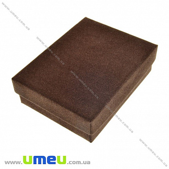 Подарочная коробочка Прямоугольная бархатная, 9х7х3 см, Коричневая, 1 шт (UPK-023142)