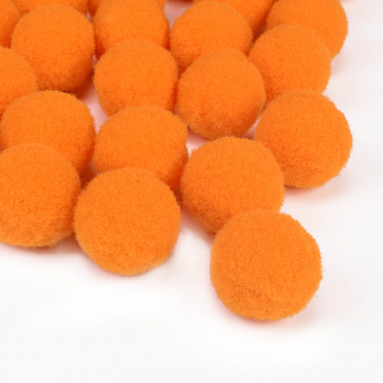 Помпоны бархатные 2 см, Оранжевые, 1 уп (10 шт) (DIF-052553)