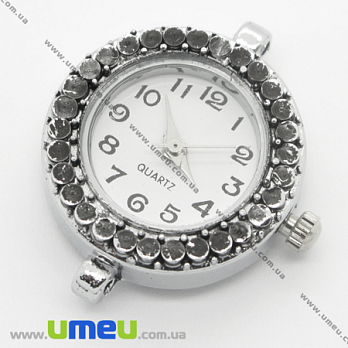 [Архив] Часы для браслетов круглые, Античное серебро, 29х22 мм, 1 шт (CLC-006106)