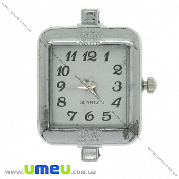 [Архив] Часы для браслетов квадратные УЦЕНКА, Серебро, 32х22 мм, 1 шт (CLC-018563)