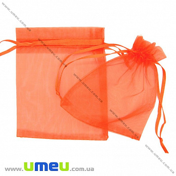 Подарочная упаковка из органзы, 10х12 см, Ярко-оранжевая, 1 шт (UPK-009770)