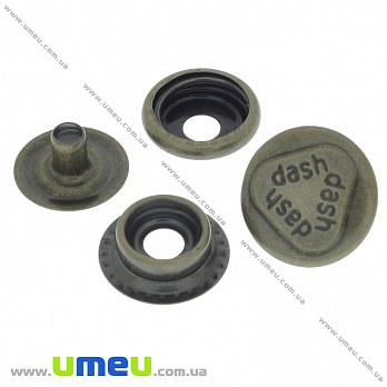 Кнопка каппа (пробивная) металлическая, Античная бронза, 15 мм, 1 шт (SEW-034408)