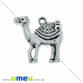 Подвеска метал. Верблюд, 23х23 мм, Античное серебро, 1 шт (POD-000241)