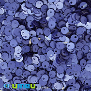 Пайетки Индия круглые плоские (смещённое отверстие), 4 мм, Синие темные, 5 г (PAI-041822)