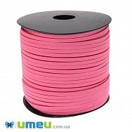 Замшевий шнур, 3 мм, Рожевий яскравий, 1 м (LEN-044180)