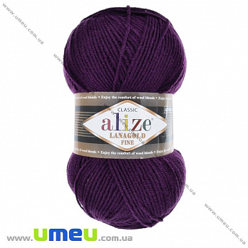 Пряжа Alize Lanagold Fine 100 г, 390 м, Фиолетовая 111, 1 моток (YAR-025402)