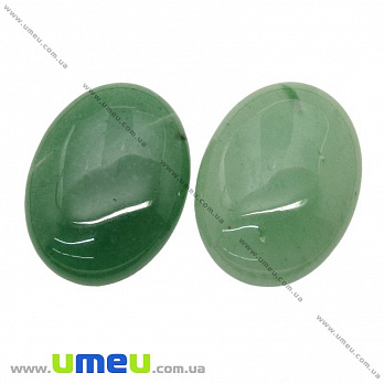 Кабошон нат. камень Авантюрин зеленый, Овал, 40х30 мм, 1 шт (KAB-025987)