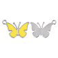 Підвіска метал. Метелик жовтий, 14х21х1,5 мм, Темне срібло, 1 шт (POD-053749)