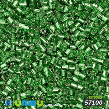 Бисер чешский Рубка 10/0, №57100, Зеленый блестящий, 5 г (BIS-018312)