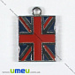 Подвеска метал. Британский флаг, 22х15 мм, Серебро, 1 шт (POD-003362)
