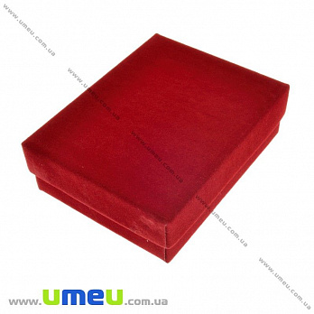 Подарочная коробочка Прямоугольная бархатная, 9х7х3 см, Красная, 1 шт (UPK-023143)