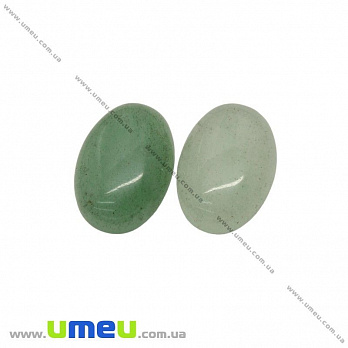 Кабошон нат. камень Авантюрин зеленый, Овал, 18х13 мм, 1 шт (KAB-025953)