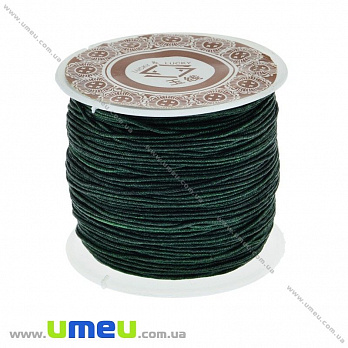 Нейлоновый шнур (для браслетов Шамбала), 1 мм, Зеленый темный, 1 м (LEN-003381)
