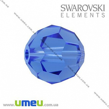 Бусина Swarovski 5000 Sapphire, 8 мм, Граненая круглая, 1 шт (BUS-005328)