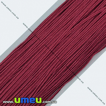 Сутажный шнур, 3 мм, Бордовый, 1 м (LEN-010986)