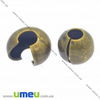Бусина зажимная Кримп, 3 мм, Античная бронза, 1 шт (BUS-012412)