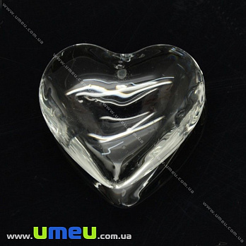 Подвеска стеклянная Crystallized, Crystal, 33х35 мм, Сердце, 1 шт (POD-002610)