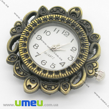 [Архив] Часы для браслетов ажурные, Античная бронза, 32х29 мм, 1 шт (CLC-006150)