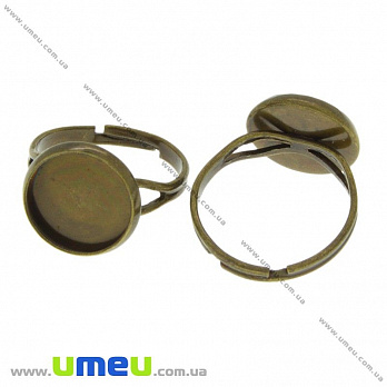 Кольцо под кабошон 12 мм, Античная бронза, 1 шт (OSN-019928)