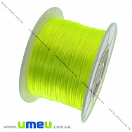 Атласний нейлоновий шнур, 1 мм, Яскраво-зелений, 1 м (LEN-012266)