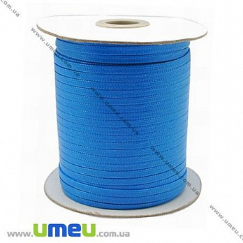 Полиэстеровый шнур плоский, Синий, 4 мм, 1 м (LEN-007053)