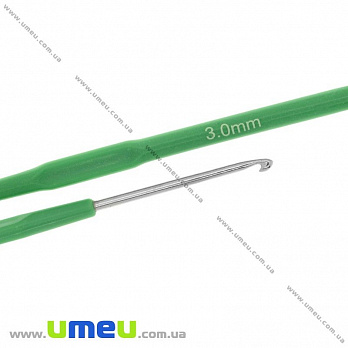 Крючок для вязания металлический с пластиковой ручкой 3,0 мм, 1 шт (YAR-023894)